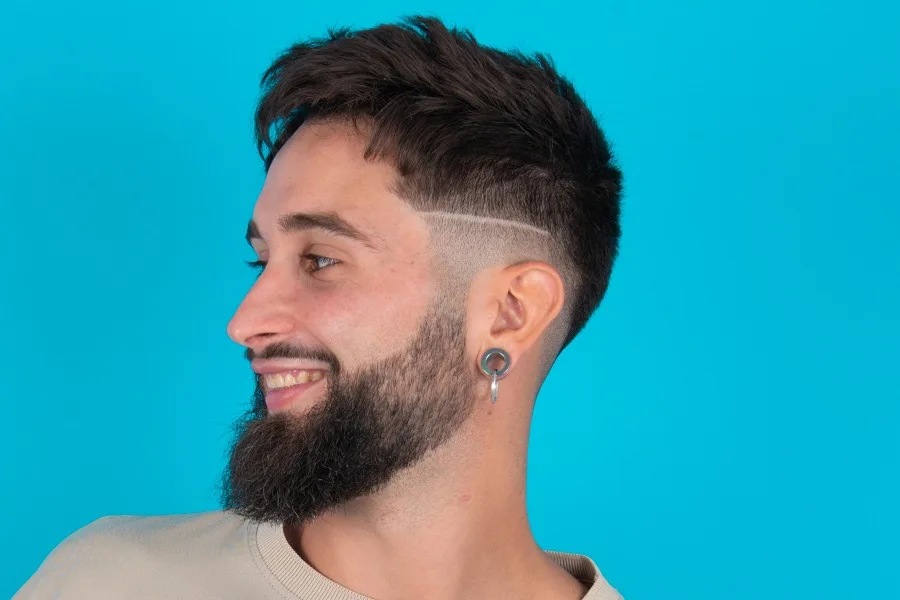mid taper fade with hard part