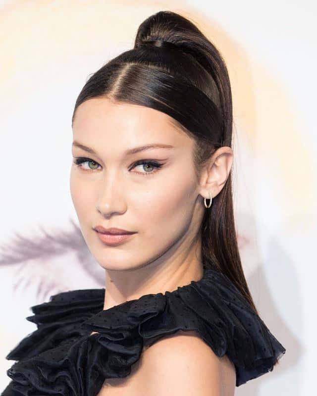 High-Ponytail with a Sleek Middle Part