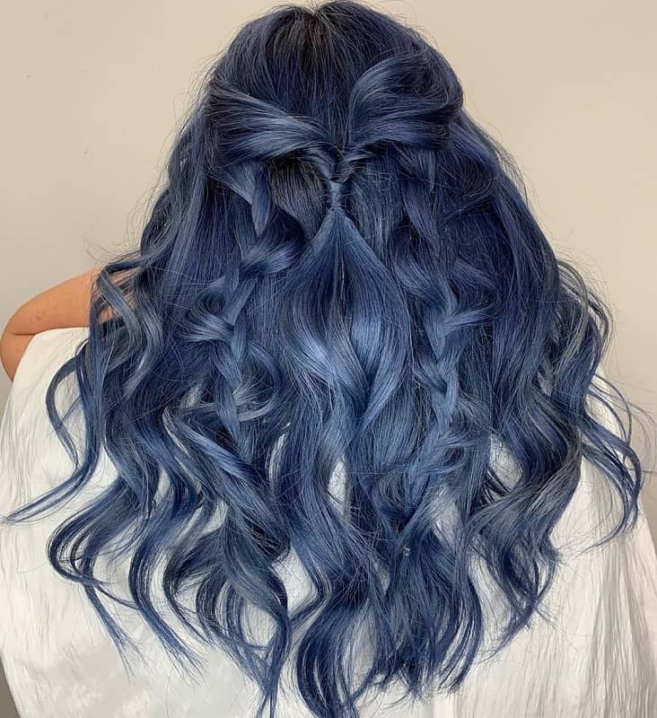 midnight blue denim hair