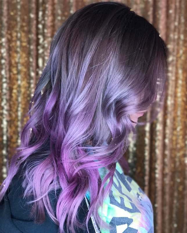 midnight silver purple hair