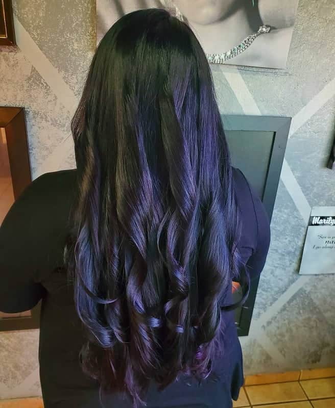 Midnight purple black hair
