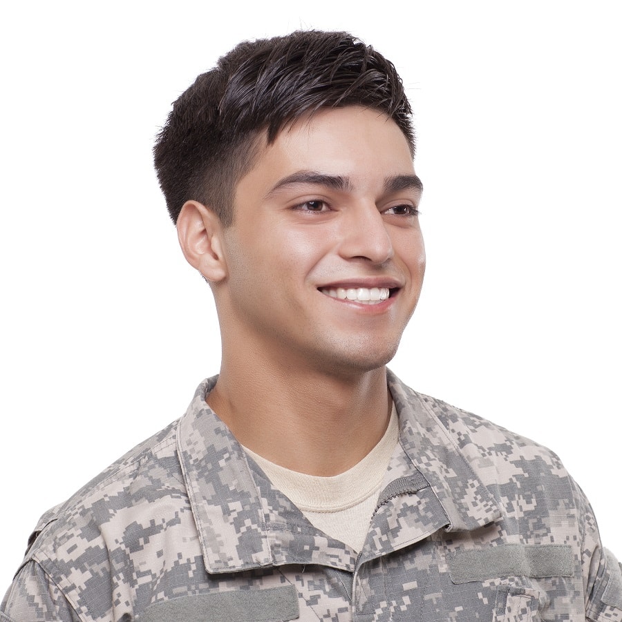 military haircut for thick hair
