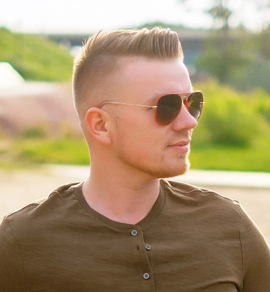 military haircut with low fade