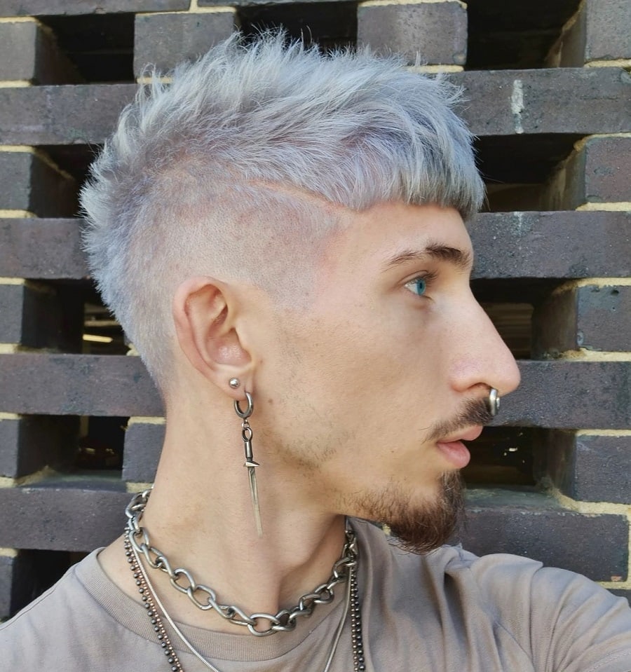 mohawk fade with silver hair