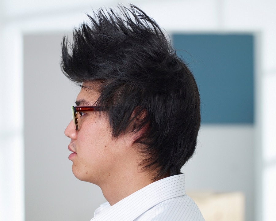 mohawk for Asian men with glasses
