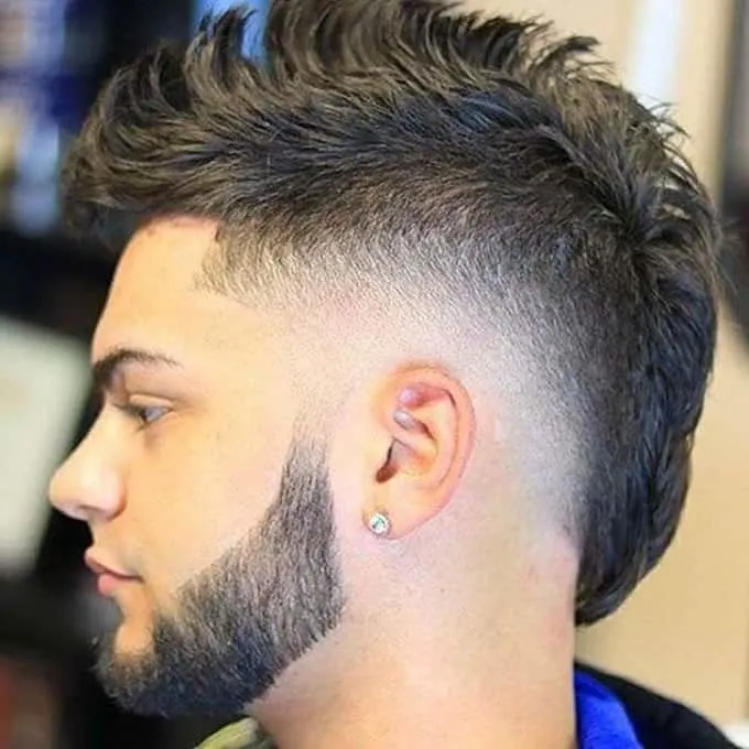 spiky mohawk mullet hairstyle for men