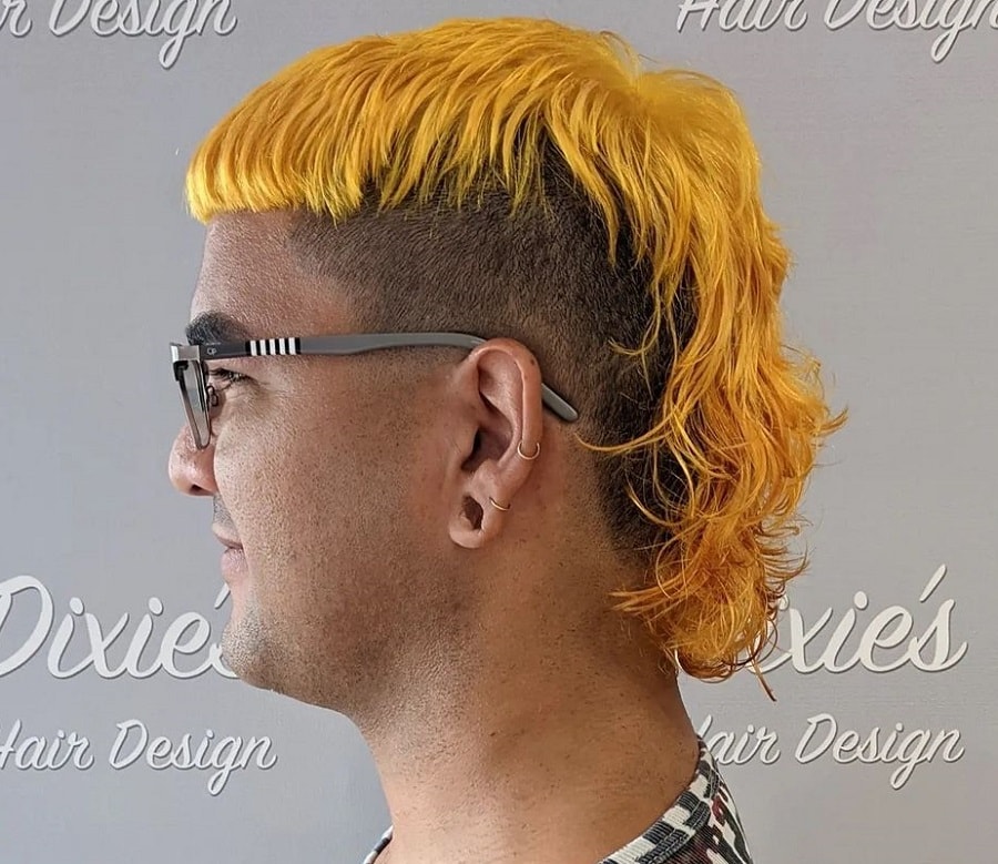 mohawk mullet with glasses