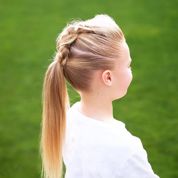 mohawk ponytail for little girl