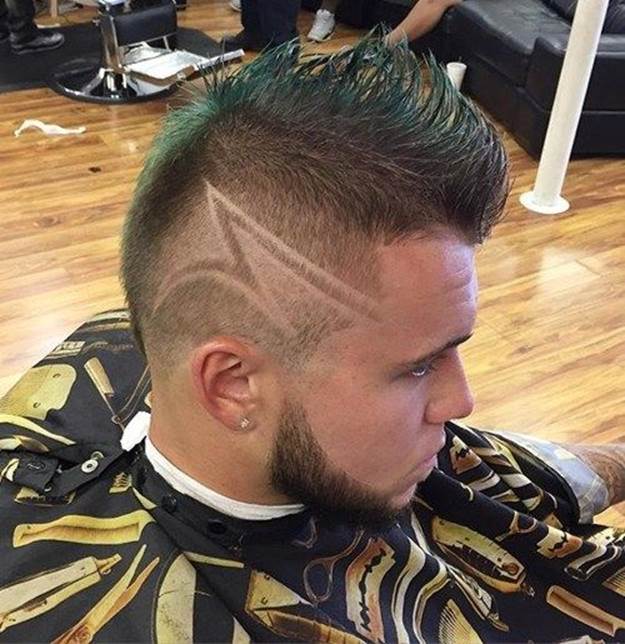 mohawk haircut with design