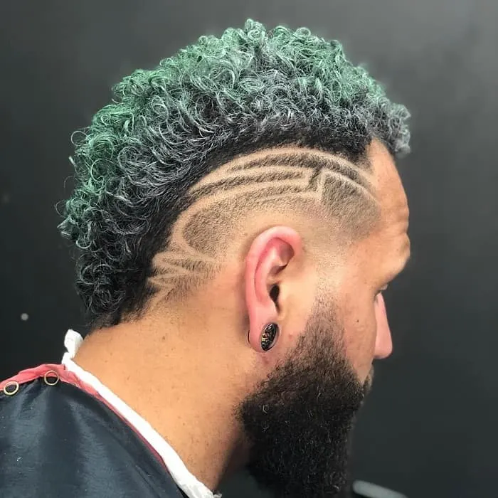 dyed mohawk with design