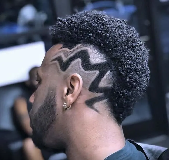 curly mohawk with design