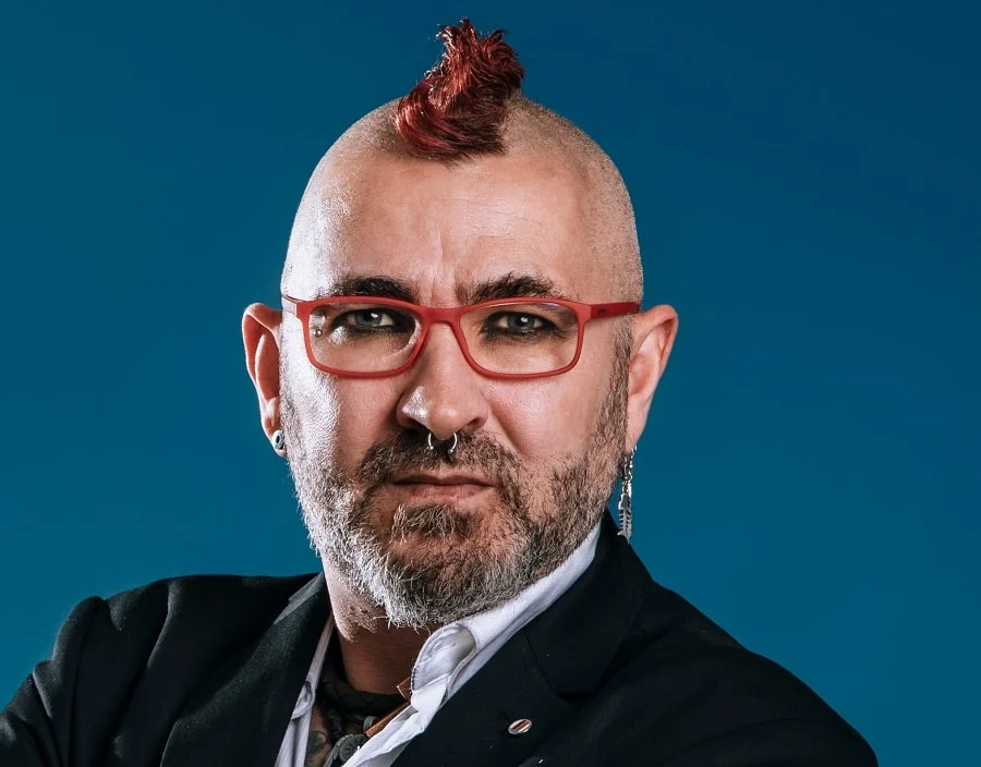 mohawk with glasses and beard