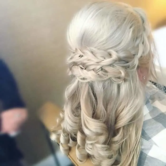double braided hairdo for bride's mother