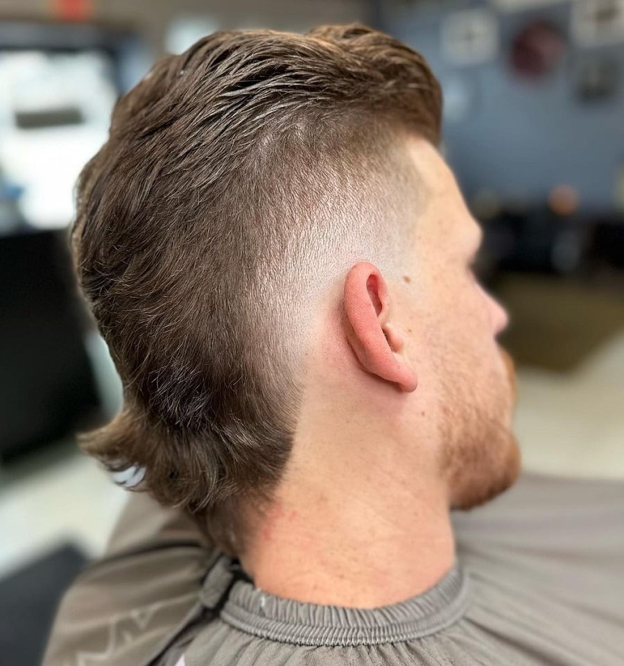 mullet with low bald taper fade