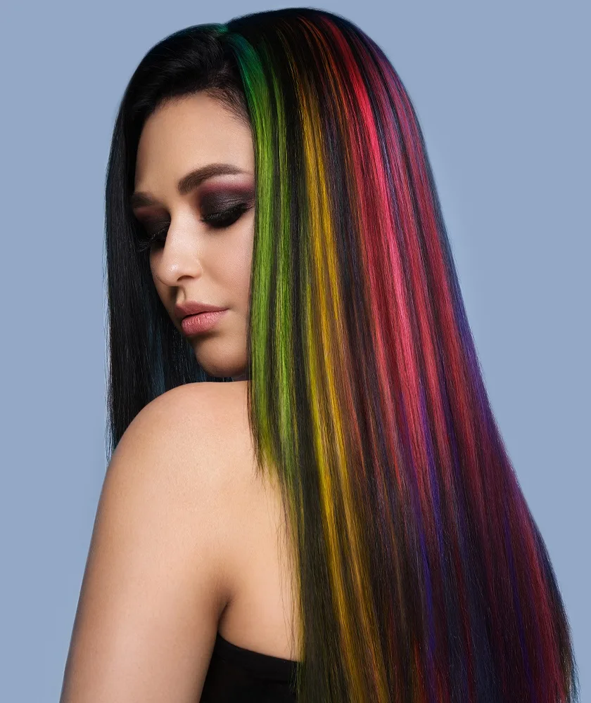 multi colored hair color for neutral skin tone