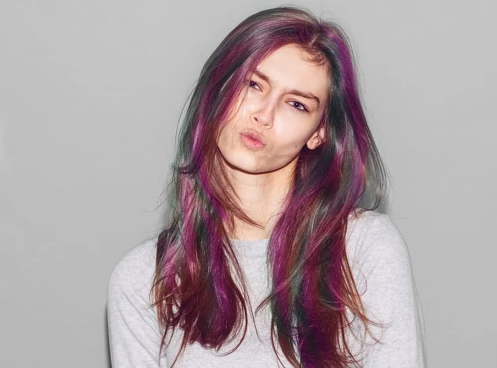 multi-colored hair for brown eyes