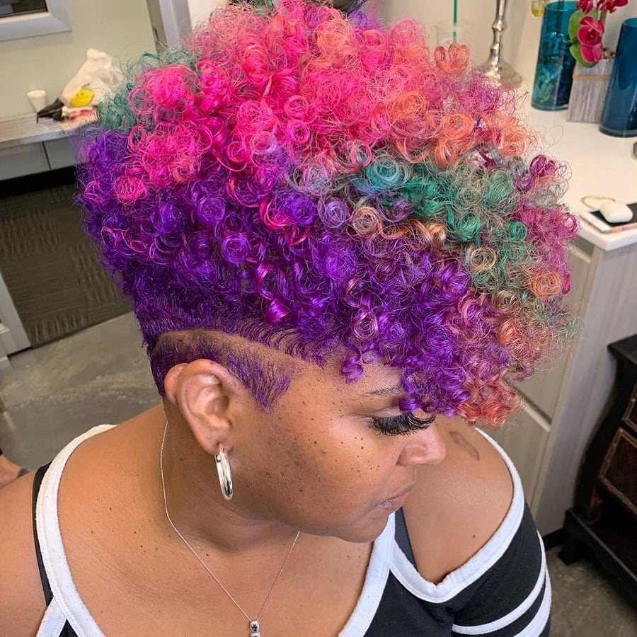 multicolored hair for black women