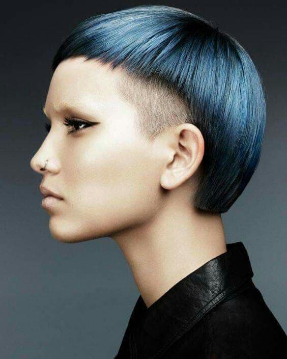 blue mushroom hairstyle 