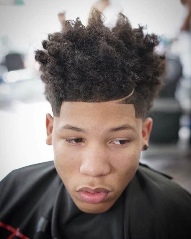 nappy high top fade hairstyle for black boy 