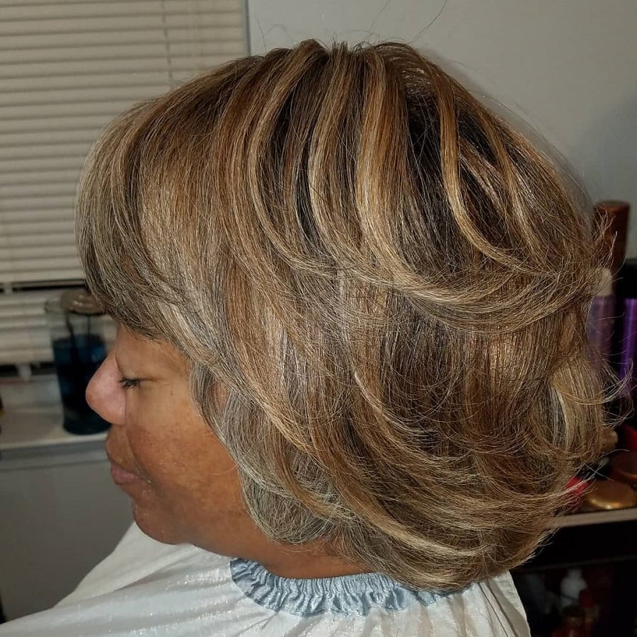 natural gray hair with blonde highlights for black women