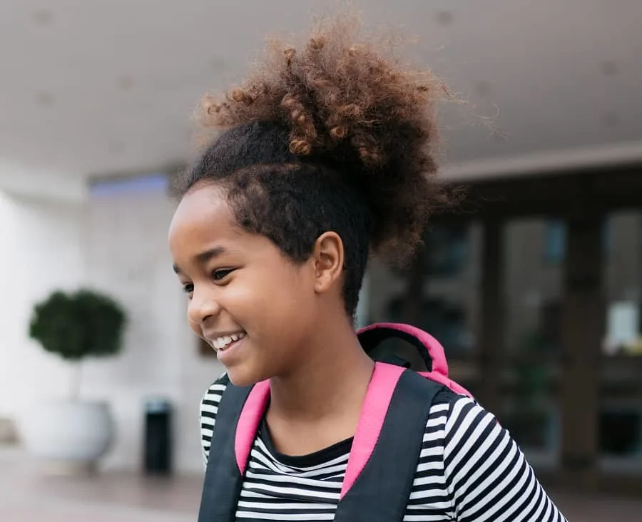 natural hair updo for little girls