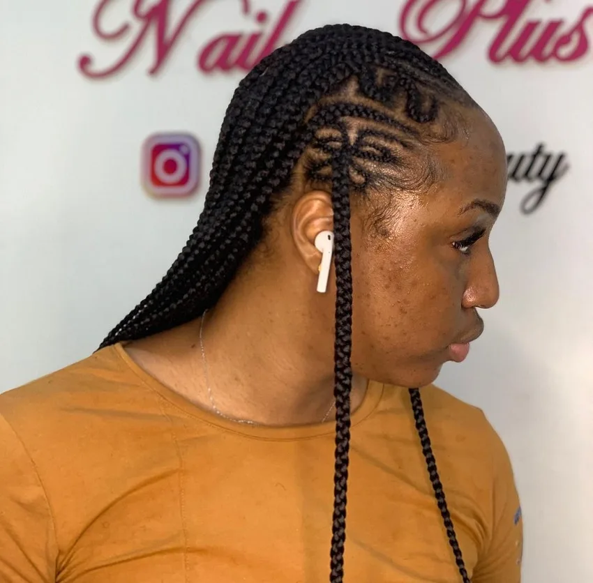 nigerian braids with pattern 