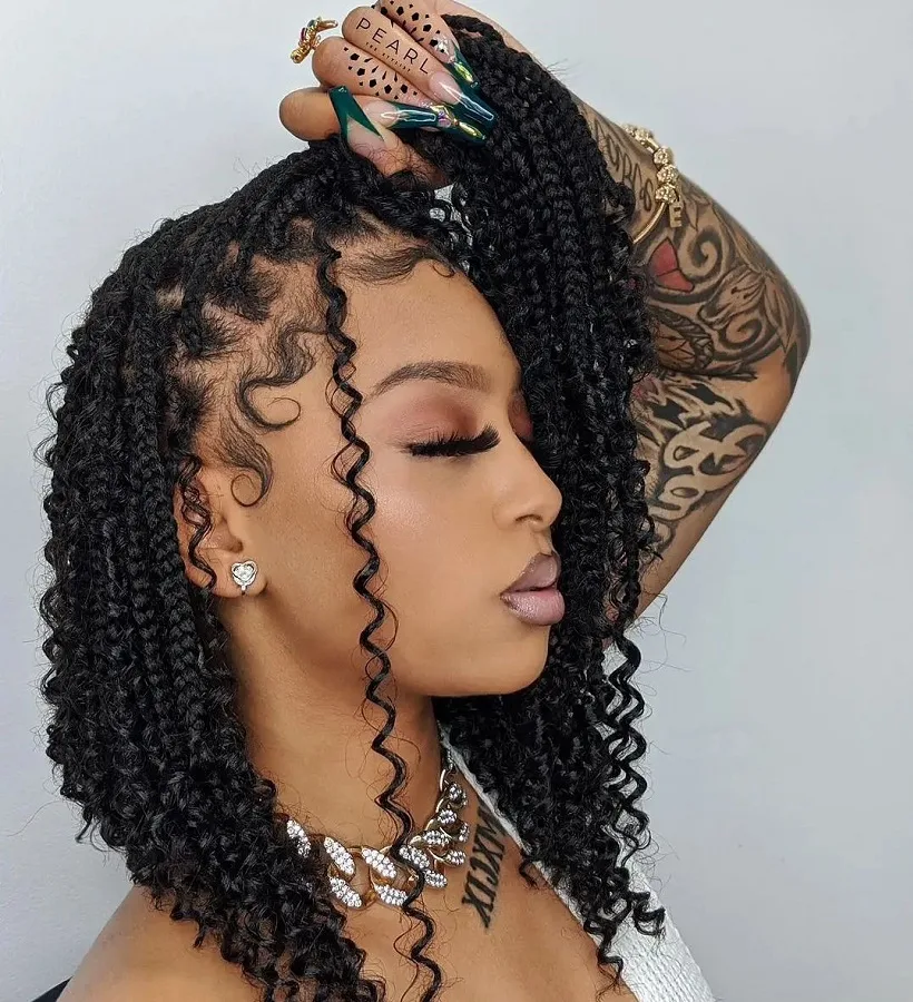 nigerian braids with curls