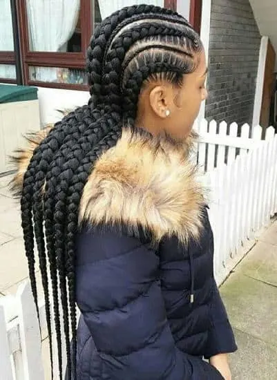 Differently Sized Cornrows for Nigerian Women