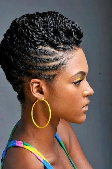 Nigerian Braided Pompadour Hairstyles for Women