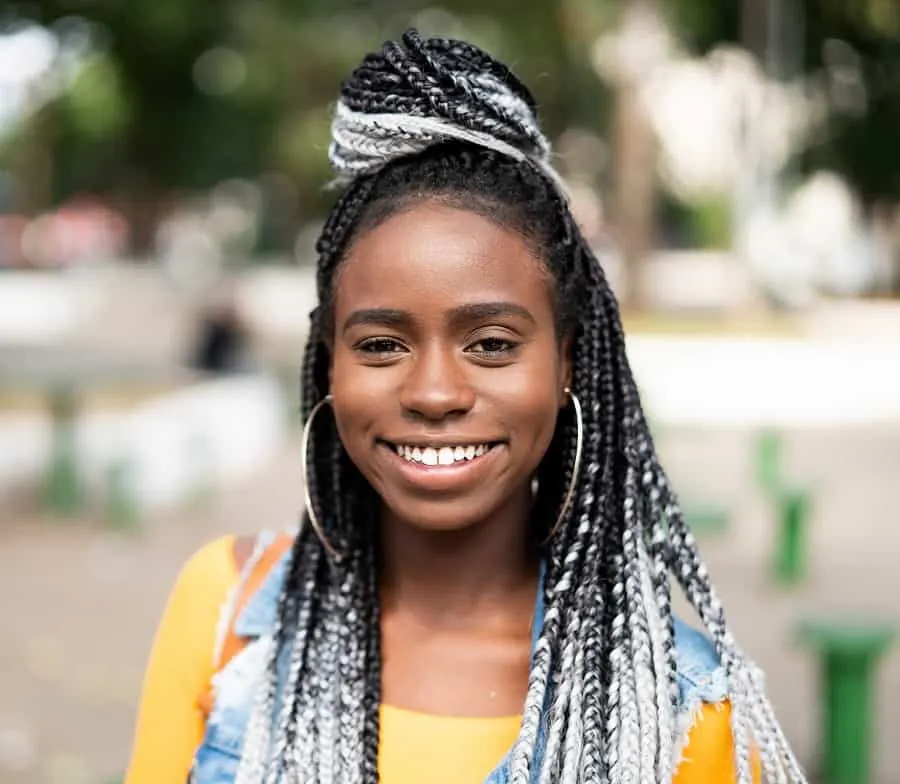 nigerian half up hairstyle with attachment