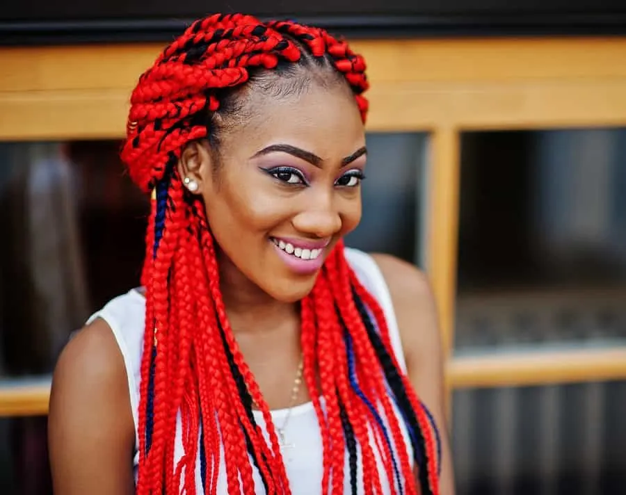 nigerian braided hairstyle with attachment