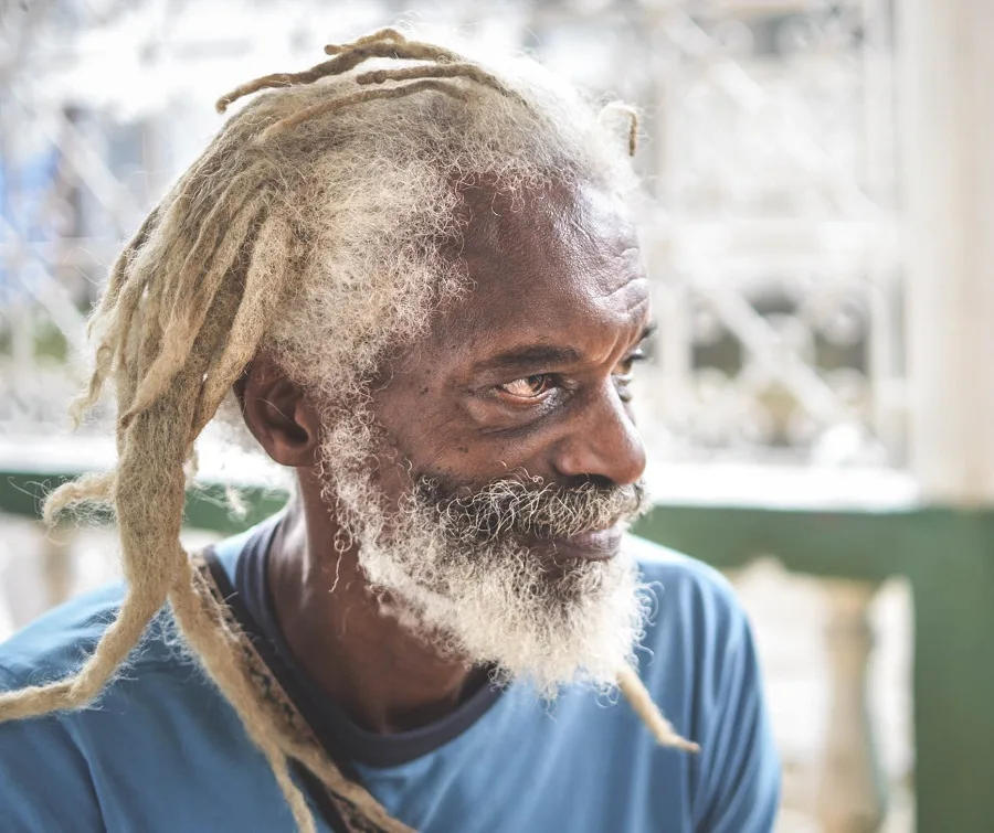 older black men with grey dreadlocks