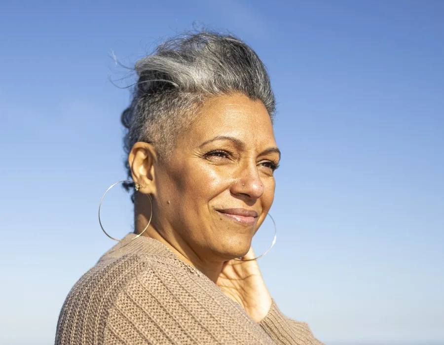 older women hair with undercut