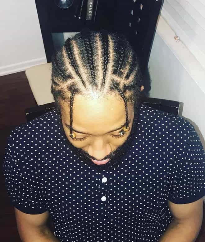 Omarion braids with thin cornrows