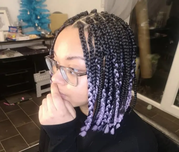 Box Braided Ombre Bob