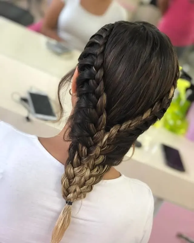 brown ombre braided half crown