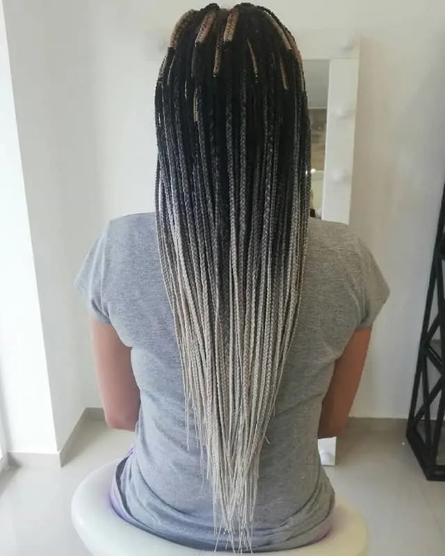 grey ombre braids hair 