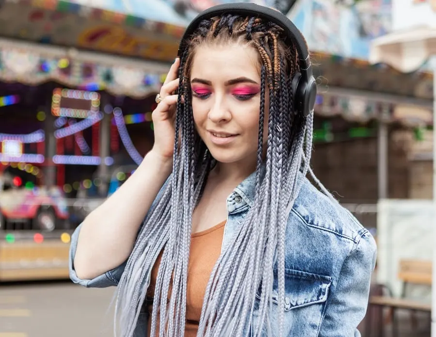 ombre braids hairstyle for amusement park