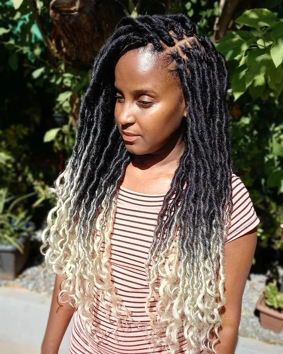 ombre faux locs