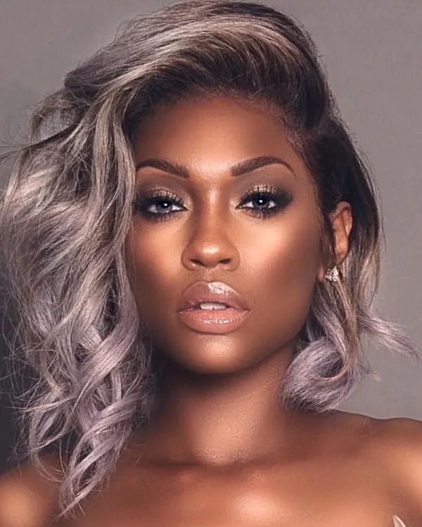 ash grey ombre for black hair