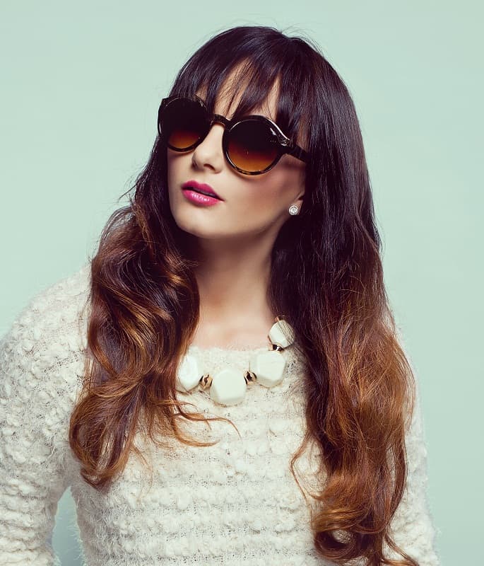 ombre hair with wispy bangs