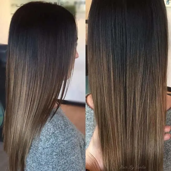 light brown ombre for long straight hair