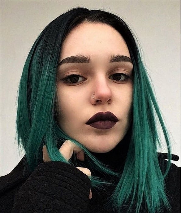 green ombre for straight black hair