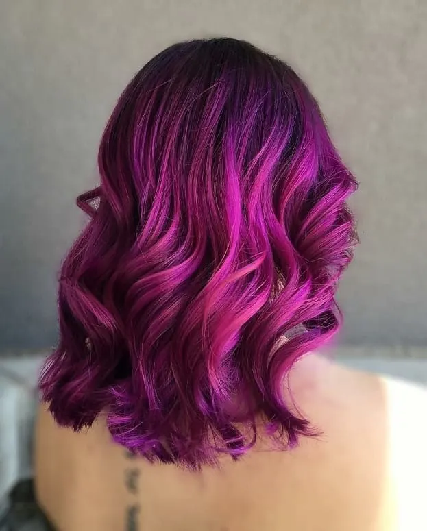 shoulder length purple medium hair