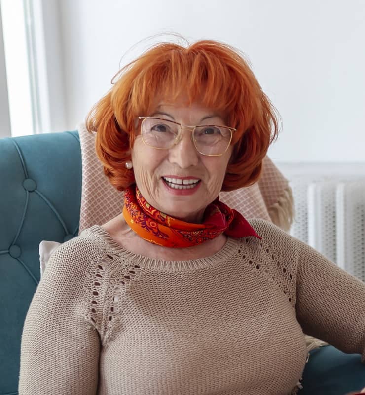 orange hair color for 70 year old women