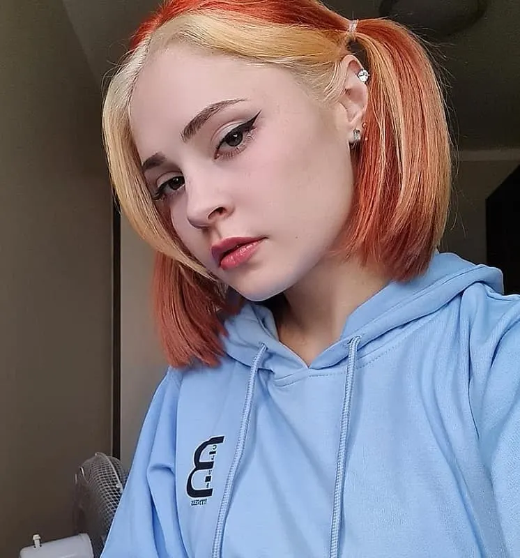 Orange Hair with Blonde Streaks