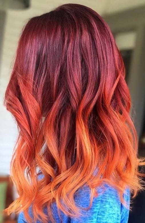 red orange ombre hairstyles