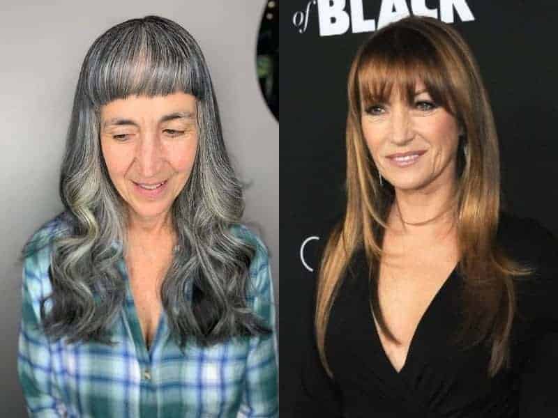 Over 50 Long Hairstyle with Bangs