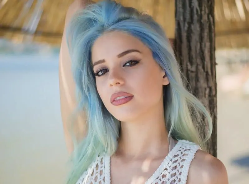 pastel blue hair for hazel eyes