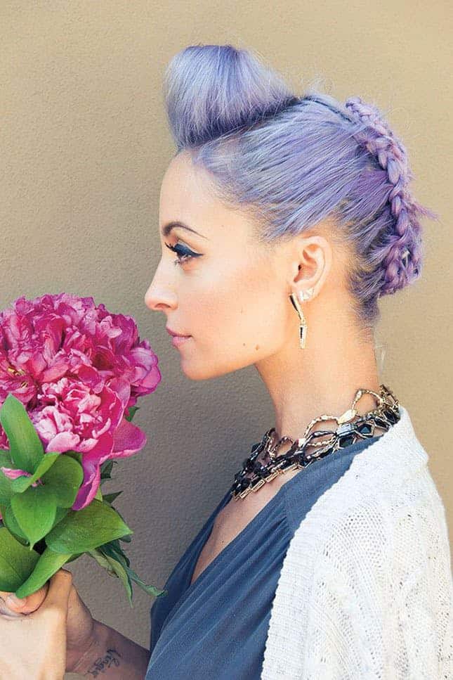 Lavender hair with quiff hairstyle